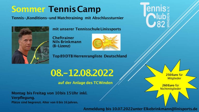 Sommer Tennis Camp | 08.–12. August 2022