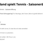 Read more about the article Deutschland spielt Tennis  |  Saisoneröffnung
